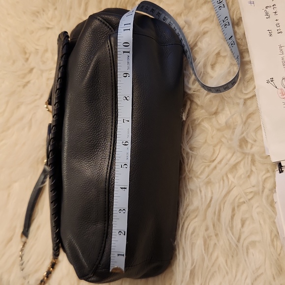 Tory Burch Marion Saddle Chain Leather Blue Bag - Picture 7 of 8